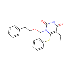 CCc1c(Sc2ccccc2)n(COCCc2ccccc2)c(=O)[nH]c1=O ZINC000006424981