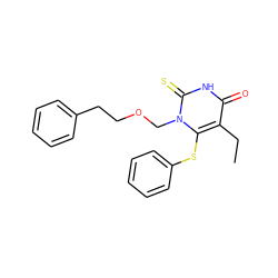 CCc1c(Sc2ccccc2)n(COCCc2ccccc2)c(=S)[nH]c1=O ZINC000013775986