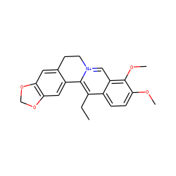 CCc1c2[n+](cc3c(OC)c(OC)ccc13)CCc1cc3c(cc1-2)OCO3 ZINC000034249934