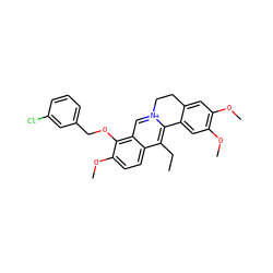 CCc1c2[n+](cc3c(OCc4cccc(Cl)c4)c(OC)ccc13)CCc1cc(OC)c(OC)cc1-2 ZINC000040413440