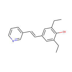 CCc1cc(/C=C/c2cccnc2)cc(CC)c1O ZINC000029558332