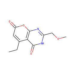 CCc1cc(=O)oc2nc(COC)[nH]c(=O)c12 ZINC000066075570