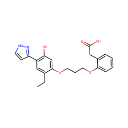 CCc1cc(-c2cc[nH]n2)c(O)cc1OCCCOc1ccccc1CC(=O)O ZINC000013738047