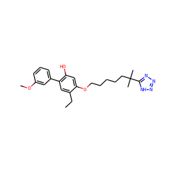 CCc1cc(-c2cccc(OC)c2)c(O)cc1OCCCCCC(C)(C)c1nnn[nH]1 ZINC000013744116