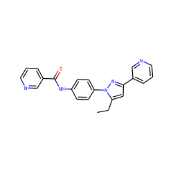 CCc1cc(-c2cccnc2)nn1-c1ccc(NC(=O)c2cccnc2)cc1 ZINC000058649974