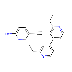 CCc1cc(-c2ccnc(CC)c2C#Cc2ccc(N)nc2)ccn1 ZINC000114412717