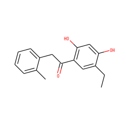 CCc1cc(C(=O)Cc2ccccc2C)c(O)cc1O ZINC000000389056