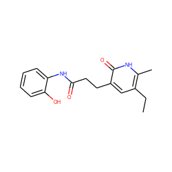 CCc1cc(CCC(=O)Nc2ccccc2O)c(=O)[nH]c1C ZINC000028010176