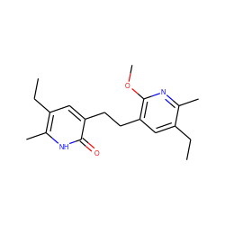 CCc1cc(CCc2cc(CC)c(C)[nH]c2=O)c(OC)nc1C ZINC000005847321