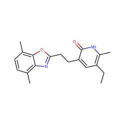CCc1cc(CCc2nc3c(C)ccc(C)c3o2)c(=O)[nH]c1C ZINC000005887008