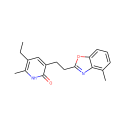CCc1cc(CCc2nc3c(C)cccc3o2)c(=O)[nH]c1C ZINC000005887024