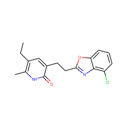 CCc1cc(CCc2nc3c(Cl)cccc3o2)c(=O)[nH]c1C ZINC000005887032