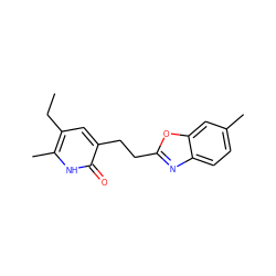 CCc1cc(CCc2nc3ccc(C)cc3o2)c(=O)[nH]c1C ZINC000005887044