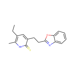 CCc1cc(CCc2nc3ccccc3o2)c(=S)[nH]c1C ZINC000013826393