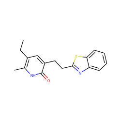 CCc1cc(CCc2nc3ccccc3s2)c(=O)[nH]c1C ZINC000005887075