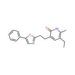 CCc1cc(CCc2ncc(-c3ccccc3)o2)c(=O)[nH]c1C ZINC000005887079