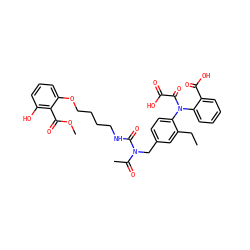 CCc1cc(CN(C(C)=O)C(=O)NCCCCOc2cccc(O)c2C(=O)OC)ccc1N(C(=O)C(=O)O)c1ccccc1C(=O)O ZINC000096258593