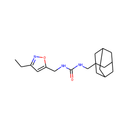 CCc1cc(CNC(=O)NCC23CC4CC(CC(C4)C2)C3)on1 ZINC000473157265