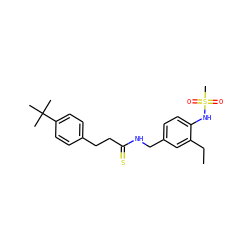 CCc1cc(CNC(=S)CCc2ccc(C(C)(C)C)cc2)ccc1NS(C)(=O)=O ZINC000036487241