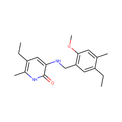 CCc1cc(CNc2cc(CC)c(C)[nH]c2=O)c(OC)cc1C ZINC000005887556