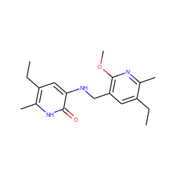 CCc1cc(CNc2cc(CC)c(C)[nH]c2=O)c(OC)nc1C ZINC000000005395