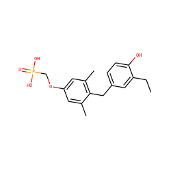 CCc1cc(Cc2c(C)cc(OCP(=O)(O)O)cc2C)ccc1O ZINC000045484881