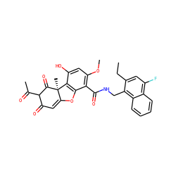 CCc1cc(F)c2ccccc2c1CNC(=O)c1c(OC)cc(O)c2c1OC1=CC(=O)C(C(C)=O)C(=O)[C@]12C ZINC000059766309