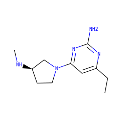 CCc1cc(N2CC[C@@H](NC)C2)nc(N)n1 ZINC000114194281