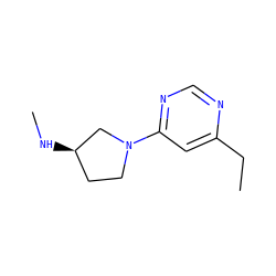 CCc1cc(N2CC[C@@H](NC)C2)ncn1 ZINC000150272107