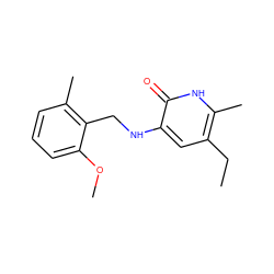 CCc1cc(NCc2c(C)cccc2OC)c(=O)[nH]c1C ZINC000005887182
