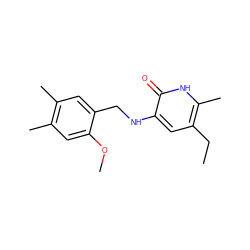 CCc1cc(NCc2cc(C)c(C)cc2OC)c(=O)[nH]c1C ZINC000005887190