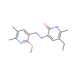 CCc1cc(NCc2cc(C)c(C)nc2OC)c(=O)[nH]c1C ZINC000005847432