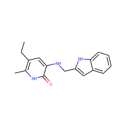 CCc1cc(NCc2cc3ccccc3[nH]2)c(=O)[nH]c1C ZINC000005887212