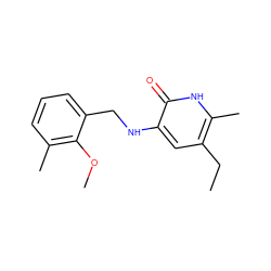 CCc1cc(NCc2cccc(C)c2OC)c(=O)[nH]c1C ZINC000005887239