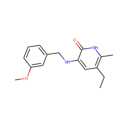 CCc1cc(NCc2cccc(OC)c2)c(=O)[nH]c1C ZINC000005887237