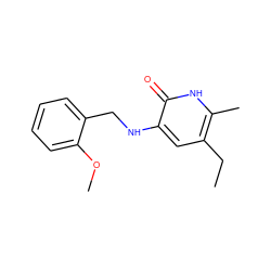 CCc1cc(NCc2ccccc2OC)c(=O)[nH]c1C ZINC000005887292