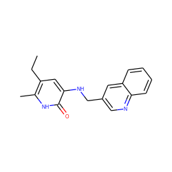 CCc1cc(NCc2cnc3ccccc3c2)c(=O)[nH]c1C ZINC000005847447