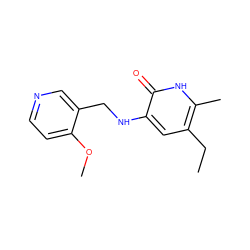 CCc1cc(NCc2cnccc2OC)c(=O)[nH]c1C ZINC000005887323