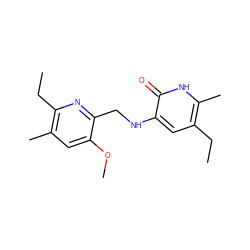 CCc1cc(NCc2nc(CC)c(C)cc2OC)c(=O)[nH]c1C ZINC000000016051