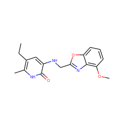 CCc1cc(NCc2nc3c(OC)cccc3o2)c(=O)[nH]c1C ZINC000005887383