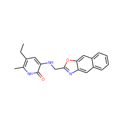 CCc1cc(NCc2nc3cc4ccccc4cc3o2)c(=O)[nH]c1C ZINC000005887400