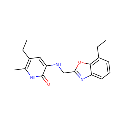 CCc1cc(NCc2nc3cccc(CC)c3o2)c(=O)[nH]c1C ZINC000005887589