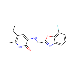 CCc1cc(NCc2nc3cccc(F)c3o2)c(=O)[nH]c1C ZINC000005887426