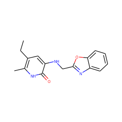 CCc1cc(NCc2nc3ccccc3o2)c(=O)[nH]c1C ZINC000005115161