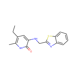 CCc1cc(NCc2nc3ccccc3s2)c(=O)[nH]c1C ZINC000005887430
