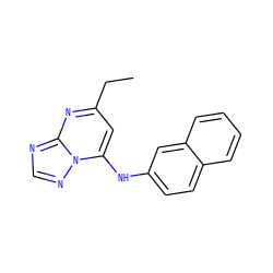CCc1cc(Nc2ccc3ccccc3c2)n2ncnc2n1 ZINC000040939326