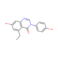 CCc1cc(O)cc2ncn(-c3ccc(O)cc3)c(=O)c12 ZINC000013685468