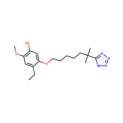 CCc1cc(OC)c(O)cc1OCCCCCC(C)(C)c1nnn[nH]1 ZINC000029398655