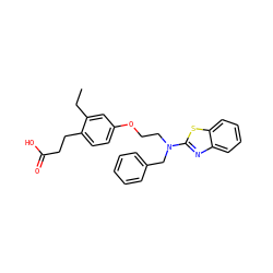 CCc1cc(OCCN(Cc2ccccc2)c2nc3ccccc3s2)ccc1CCC(=O)O ZINC000028902576