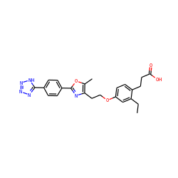 CCc1cc(OCCc2nc(-c3ccc(-c4nnn[nH]4)cc3)oc2C)ccc1CCC(=O)O ZINC000142633041